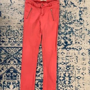 Super sexy red skinny jeans with side zippers